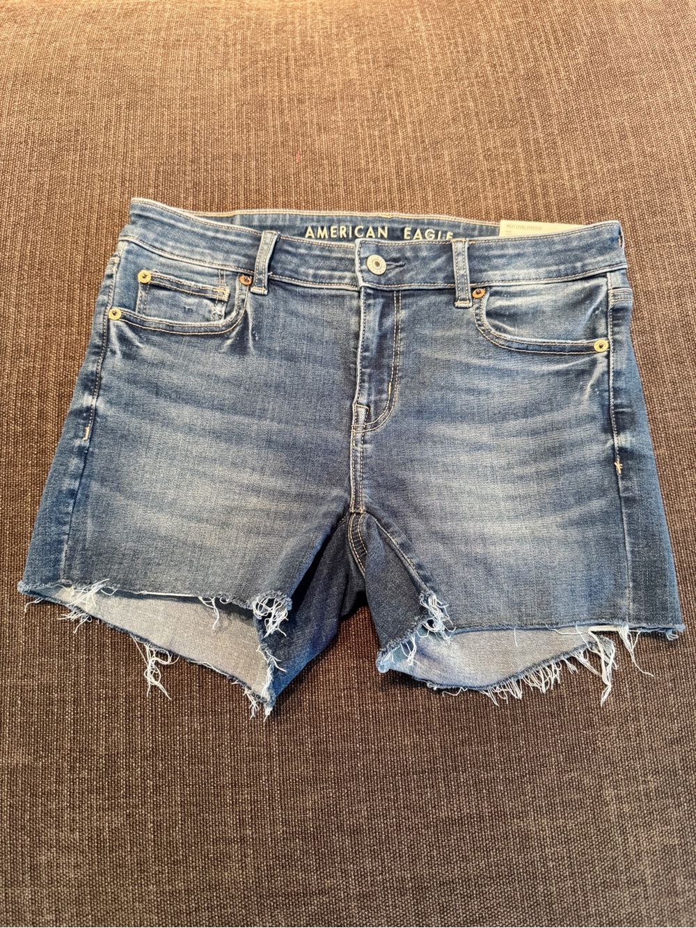 American Eagle Outfitters Light Blue Denim Midi Shorts
